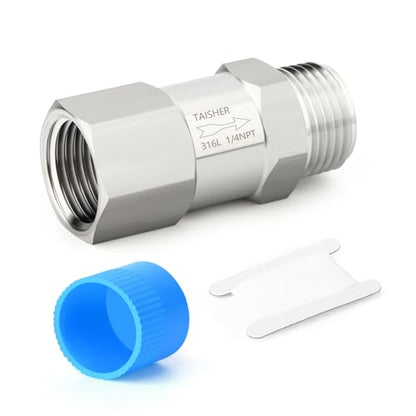 1PCS 316L Stainless Steel 1/4" NPT Male x 1/4" NPT Female Check Valve,Backflow Prevention,One Way Non-Return Check Valves - size: 1/4" (Fx M)NPT