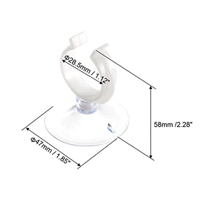 uxcell Aquarium Suction Cup Clips Airline Tube Holders Clamps for Fish Tank Clear 28.5mm 12Pcs - size: 28.5mm