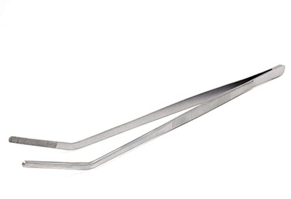 A2Z-Aquascaping Maintenance Tools Accessories,Anti-Rust Stainless Steel Tweezers Scissors Spatula for Aquarium Tank Clean, Fish Tank, Bonsai, Algae Scrapers (12" Serrated Tweezers - Angled) - size: 12" Serrated Tweezers - Angled