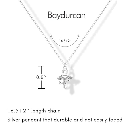 Dainty Silver Necklace for Women - Ankh Jesus Horse Celtic Cross Necklace for Women, Dainty Charm Spider Christian Gifts for Friends Sister Mom, Birthday, Christmas, Mother's Day, Graduation Gifts - style: Eye of Horus