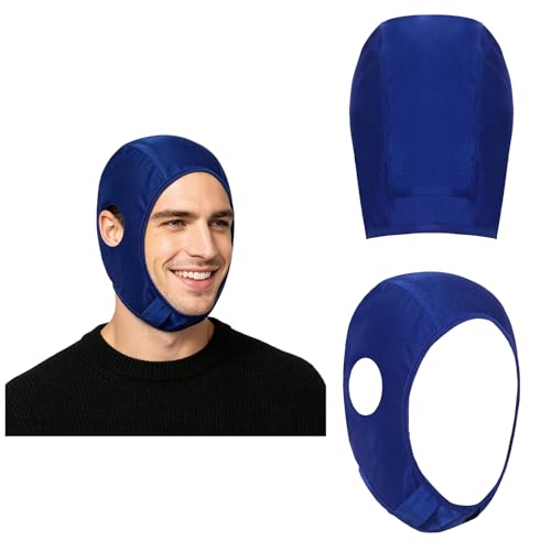 Women Men Full Cover Wrestling Headgear Grappling Hair Cap with Open Ears for Going Out Yoga - color: Royal Blue