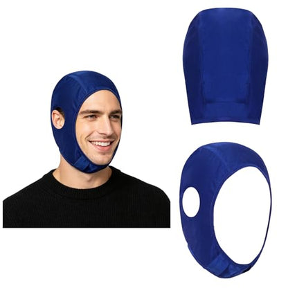 Full Cover Wrestling Headgear Grappling Hair Cap with Open Ears Judo Head Protector for Party - color: Royal Blue