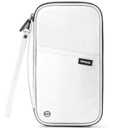 VanFn RFID Travel Passport Wallet, Family Passport Holder, Trip Document Organizer P.Travel Series - color: A - Nylon - White