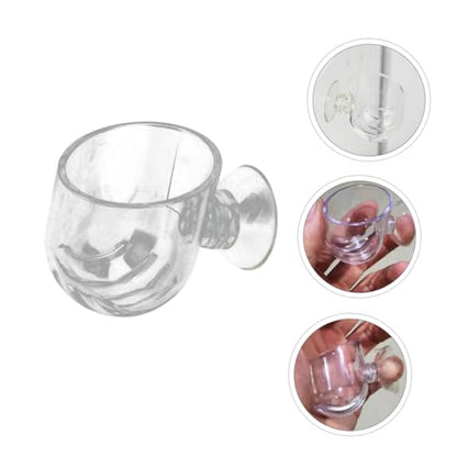 COHEALI 2pcs Acrylic Fish Feeder Cups with Suction for Aquarium Feeding, Portable Red Worm Bait Holder, Suitable for Fish Tanks, Shrimp, and Aquatic Pets
