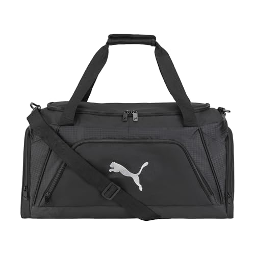 PUMA unisex-adult Accelerator Duffel Bag with Removable Strap & Shoe Pocket - color: New Silver/Black