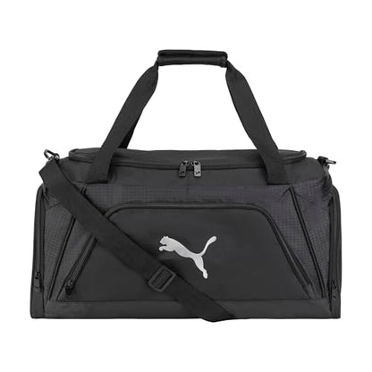 PUMA unisex-adult Accelerator Duffel Bag with Removable Strap & Shoe Pocket - color: New Silver/Black