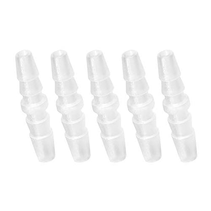 Quickun Plastic Hose Barb Fitting, 1/4" x 1/4" Barbed Splicer Mender Joint Adapter Union Fitting (Pack of 5) - size: 1/4 inch