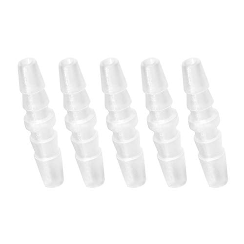 Quickun Plastic Hose Barb Fitting, 1/4" x 1/4" Barbed Splicer Mender Joint Adapter Union Fitting (Pack of 5) - size: 1/4 inch