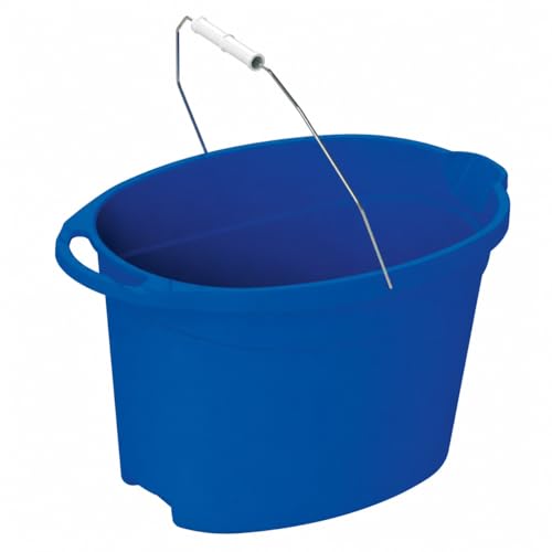 12 Quart Oval Utility Bucket, Blue Plastic Open Top Container for Cleaning Supplies, Washing, Storage, Household Tasks & General Use, 1 Pack