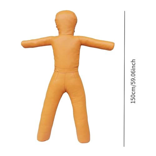 Grappling Dummy Professional Unfilled Jiu Grappling Dummy Multiuse Martial Arts Training Dummy PU Leather Wrestling Boxing Human Shape Suitable - color: Yellow