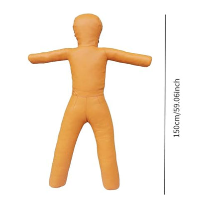 Grappling Dummy Professional Unfilled Jiu Grappling Dummy Multiuse Martial Arts Training Dummy PU Leather Wrestling Boxing Human Shape Suitable - color: Yellow