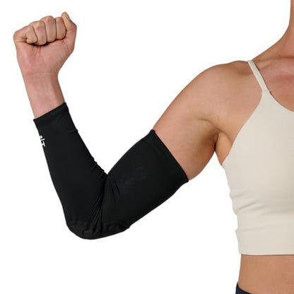McDavid HEX Shooter Arm Sleeve Single Padded Compression Sleeve Basketball Football Sports Protection - color: Viz Black, size: X-Small