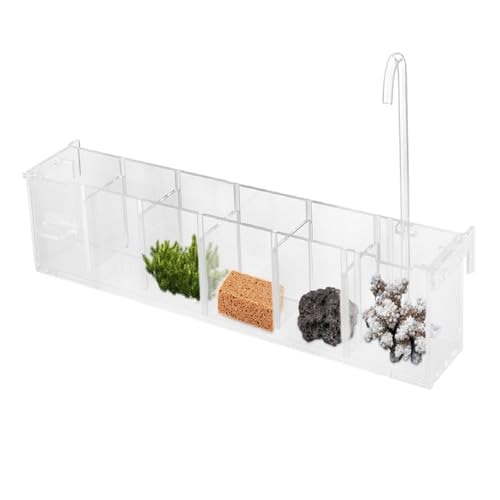 6 Grides Fish Tank Filter Transparent Acrylic Filter Box 6 in 1 Aquarium Overflow Box Canister Filters for Aquarium for Restaurant Home Hotel (6 Grides)