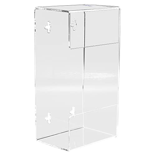Kantek Wall Mounted Acrylic Glove Box Holder Dispenser, Single Box Capacity, for Use in Food Service, Healthcare, Hospitals, Restaurants, 10.3" x 3.8" x 5.3", Clear - size: Single