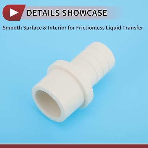 Plastic Hose Barb Fitting 1-1/4" x 1" Barb OD Straight Through Pipe Connector White 5 Pcs - color: White, size: 1-1/4"x 1" OD