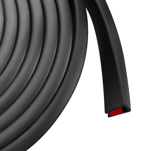 Rubber Edge Trim, 3/16" (5mm) Rubber Edge Guard, Flexible Self Adhesive U Channel Edge Protector for Glass, Mirror, Plywood, Steel Panel Sharp Edges, Peel and Stick Plastic Trim, Black Color, 10Ft - size: Size3/16"(Fit 5/32"~7/32"), L10'