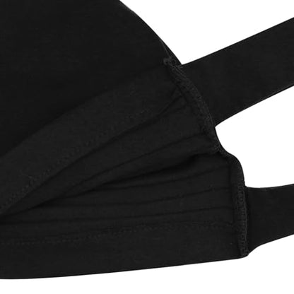 Suillty Women's Pre-Tied Muslim Hijab Bonnet Pleated Ruffle Turban Chemo Cap Underscarf Islamic Headwear - color: Black