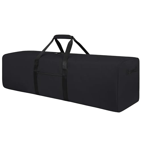 Urbanstand 48 Inch Travel Duffle Bag Extra Large Sport Equipment Duffel Bags with 2-way Lockable Zippers (Black) | 600D Water-Resistant Ripstop Polyester, Foldable Design, Padded Handle, Holds Tent, Tripod, Fishing Rod & Sports Equipment - color: Black, s