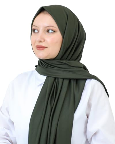 Prien Hijab For Women Muslim Lightweight Scarf Head Scarves For Girls Islamic Long Headscarf Chiffon Shawl Prayer Set Ramadan - color: Khaki