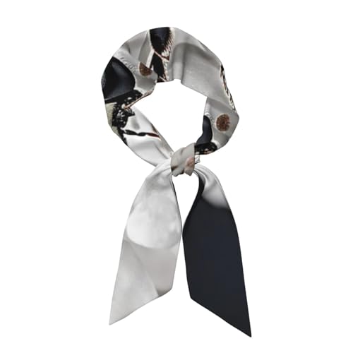 Bandanas Silk Scarf for Women Black and White Striped Hair Scarves Satin Head Scarf Headbands Neck Scarves