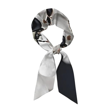 Bandanas Silk Scarf for Women Black and White Striped Hair Scarves Satin Head Scarf Headbands Neck Scarves