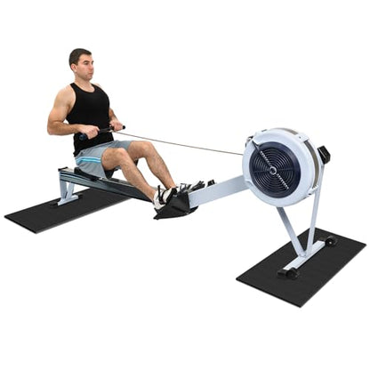 2PCS Fitness Equipment Mats and Floor Protector, Non-Slip Mat Rowing, Rowing Machine Bike Mat for Carpet & Hardwood Floors, Exercise Bike Mats (Two Pieces:30 * 12 inch) - size: 2pcs: 30 * 12 inch