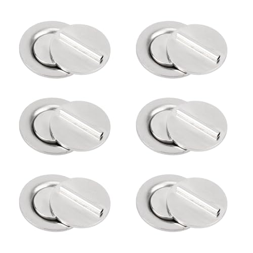 6 Pairs Mini Brooch Converters, Metal Mini Magnetic Pin Brooch Converters Practical Clothing Magnetic Pin Backs Buttons Magnet Suitable for Hijab Scarf Boutonniere Shawl (Silver)