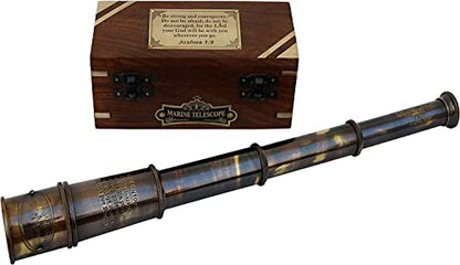 Compass with Stamped Wooden Case - style: Style 4