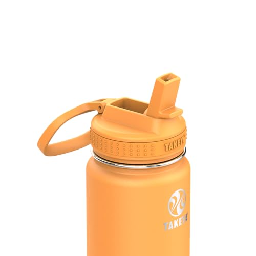 Takeya 24 oz Actives Stainless Steel Water Bottle with Straw Lid – Leakproof, Double-Wall Insulated, Keeps Drinks Cold 24 hrs/Hot 12 hrs, BPA-Free, Powder-Coated, Gym & Travel, Honeycomb - color: Honeycomb, size: 24 Ounces