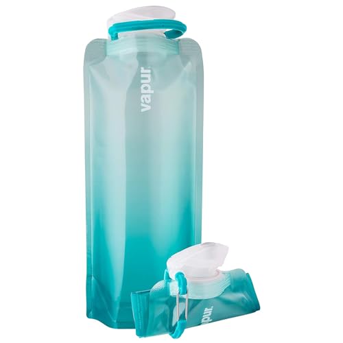 Vapur Collapsible Water Bottle with Carabiner - 23oz (0.7L) - Malibu Teal - color: Malibu Teal