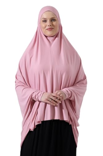 ihvan online, Women Muslim Hijab Cover, Islamic Khimar, Long Salah Clothes. Prayer Hijab for Women - color: Pink