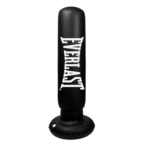 Everlast Freestanding Inflatable Punching Bag with Target System & Air Pump - Kids Boxing Training Equipment with Stable Water Base - Durable PVC Standing Bag for Home Fitness & Exercise