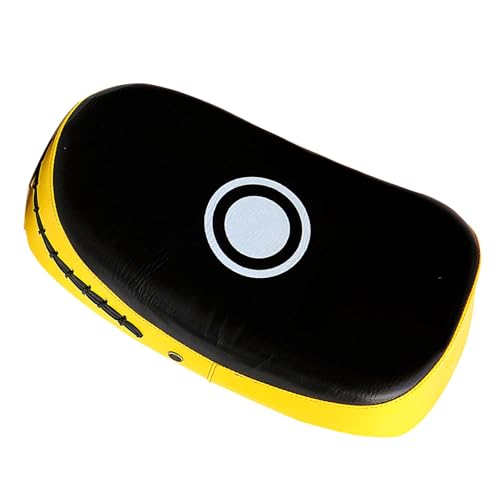 GLOGLOW Boxing Strike Pad for Training, High Density Sponge and PVC Leather, Multifunction Protective Strike Pad for Kickboxing Users - color: Yellow Stripe