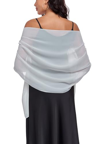 Shawls and Wraps Soft Chiffon Scarve Scarf For Evening Party Dresses Wedding Stole - color: Silver