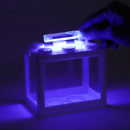 Mini Aquarium Light 0.5-2 Gallon Desktop Aquarium Blue USB LED Light - color: Blue