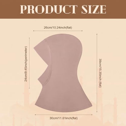 Geyoga Modal Hijab Cap for Women Adjustable Muslim Stretchy Turban Full Cover Shawl Cap Full Neck Coverage Small and medium - color: Beige, Khaki