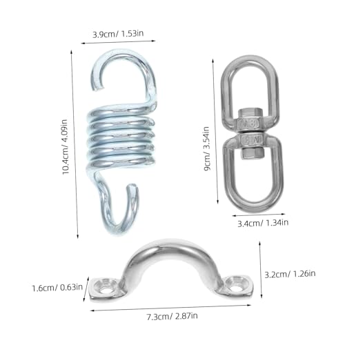 Yardwe Stainless Steel Hammock Chair Kit Heavy Duty Swivel Hooks Springs for Swing Ceiling Mount Hardware Set