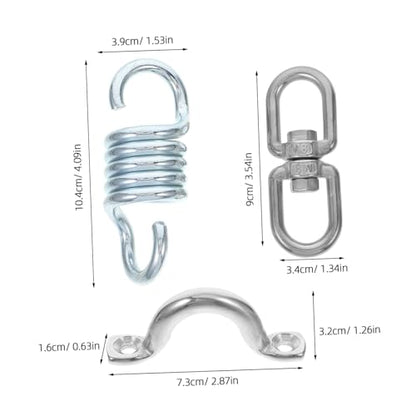 Yardwe Stainless Steel Hammock Chair Kit Heavy Duty Swivel Hooks Springs for Swing Ceiling Mount Hardware Set