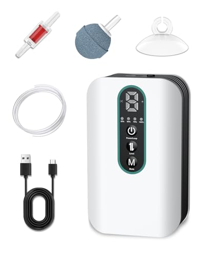Pawfly USB Rechargeable Bait Aerator for Fishing, Portable Oxygen Pump for 5 to 100 Gallon Buckets, Livewells and Minnow Tanks - style: 5 to 20 Gal (Standard Kit)