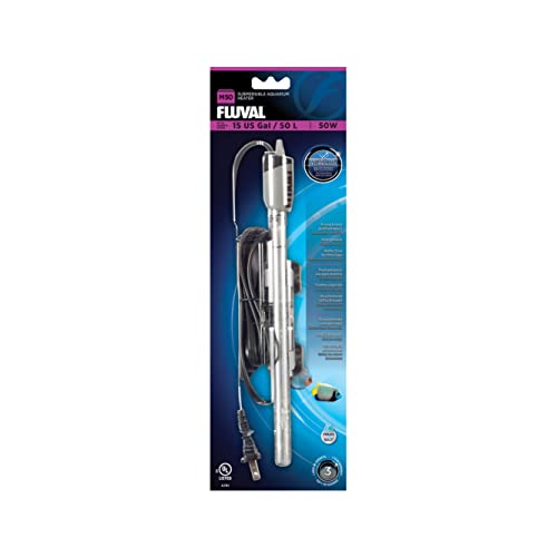 Fluval M 50-Watt Submersible Aquarium Heater for Fresh & Saltwater Tanks | Compact, Reliable Heating with Mirror Technology - size: M50