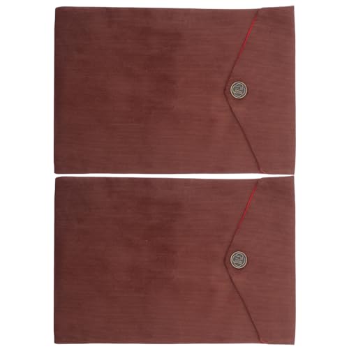 2pcs Scripture Storage Pouch for Sacred Texts, Corduroy Material Secure Closure Design, Portable Bible Carrier Bag Featuring Elegant Tibetan Style for Pilgrimage and Home Altar Use