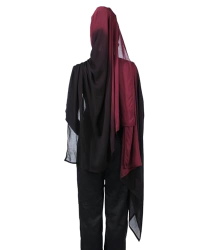 Special Ombre Modal Cotton Hijab Scarf for Women, Graceful Gradient Muslim Head Scarfs - color: Ombre Burgundy