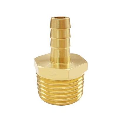 Uenede Brass 1/2" NPT Male to 5/16" Hose Barbed Fittings, 6PCS | Barb Pipe Fittings with Clamps Air Line Repair Connectors for Water Oil Gas - size: 5/16"Barb, style: 1/2"NPT Male
