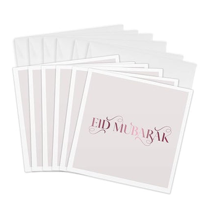 3dRose Greeting Cards - Image of quote Eid mubarak - 6 Pack Mahwish - Quote - size: 6 Greeting Cards with envelopes