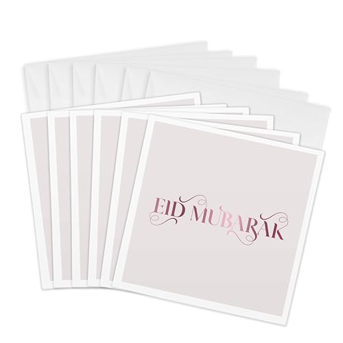 3dRose Greeting Cards - Image of quote Eid mubarak - 6 Pack Mahwish - Quote - size: 6 Greeting Cards with envelopes