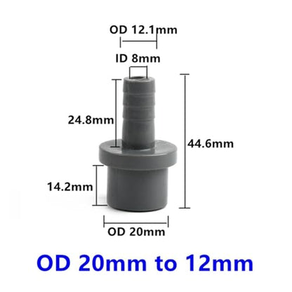 1~15PCS 20/25/32mm To 5~25mm PVC Pagoda Pipe Connectors Garden Irrigation Soft Hose Adapter Aquarium Fish Tank Fittings(OD 20mm to 12mm,White (5 PC)) - color: OD 20mm to 12mm, size: White (5 PC)