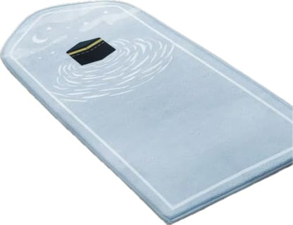 Islamic Prayer Mat for Kids, Light Blue, Lightly Padded Prayer Rug