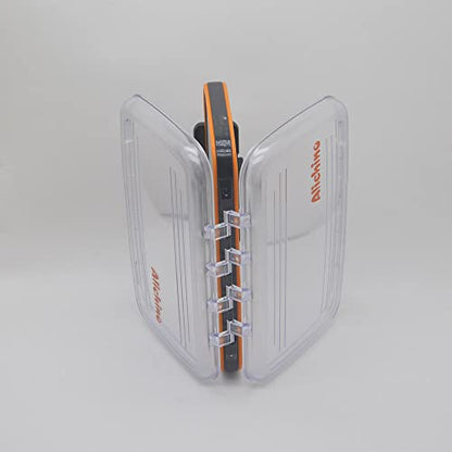 ALICHINO Fly Box for Fly Files Ice Jig Box Two Sided Waterproof Fly Fishing Box for Nymphs and Streamers (Grey Foam Insert, M 7.3 * 4.5 * 1.6Inch) - size: Medium 7.3 * 4.5 * 1.6 Inch
