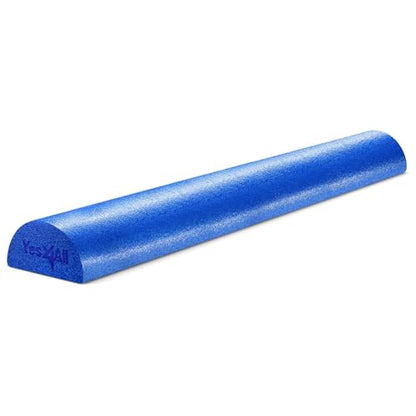 Yes4All Medium Firm Half Foam Rollers for Post-Workout Relaxation, 12/18/24/36 inch PE Foam Roll for Back Massage & Yoga Exercise - color: Half Blue, style: 36-inch