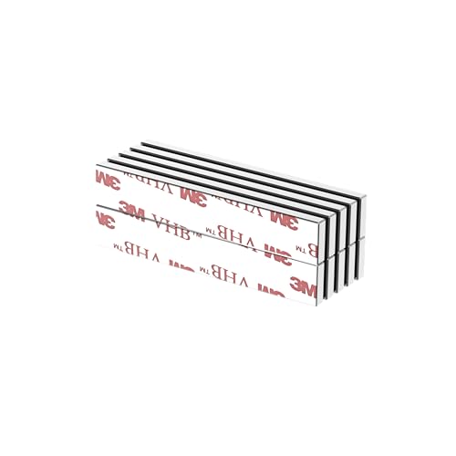 N52-60x10x3mm - 10 Pack, Powerful Rare Earth Rectangular Magnet with 3M 4920VHB Adhesive, Neodymium Bar Magnets, Self Adhesive Block Magnet, Strong Heavy Duty Magnets Strips - size: 60x10x3mm w/adhesive